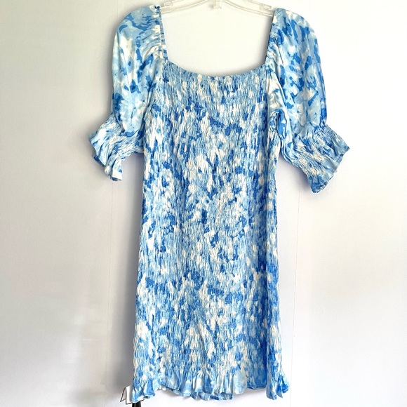 Faithfull the Brand Blue Roos Tie Dye Magnolia Mini Dress US 8 - Picture 3 of 8
